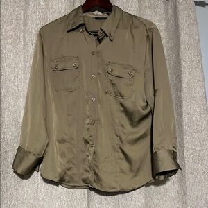 New York & Company Olive Button Down Shirt